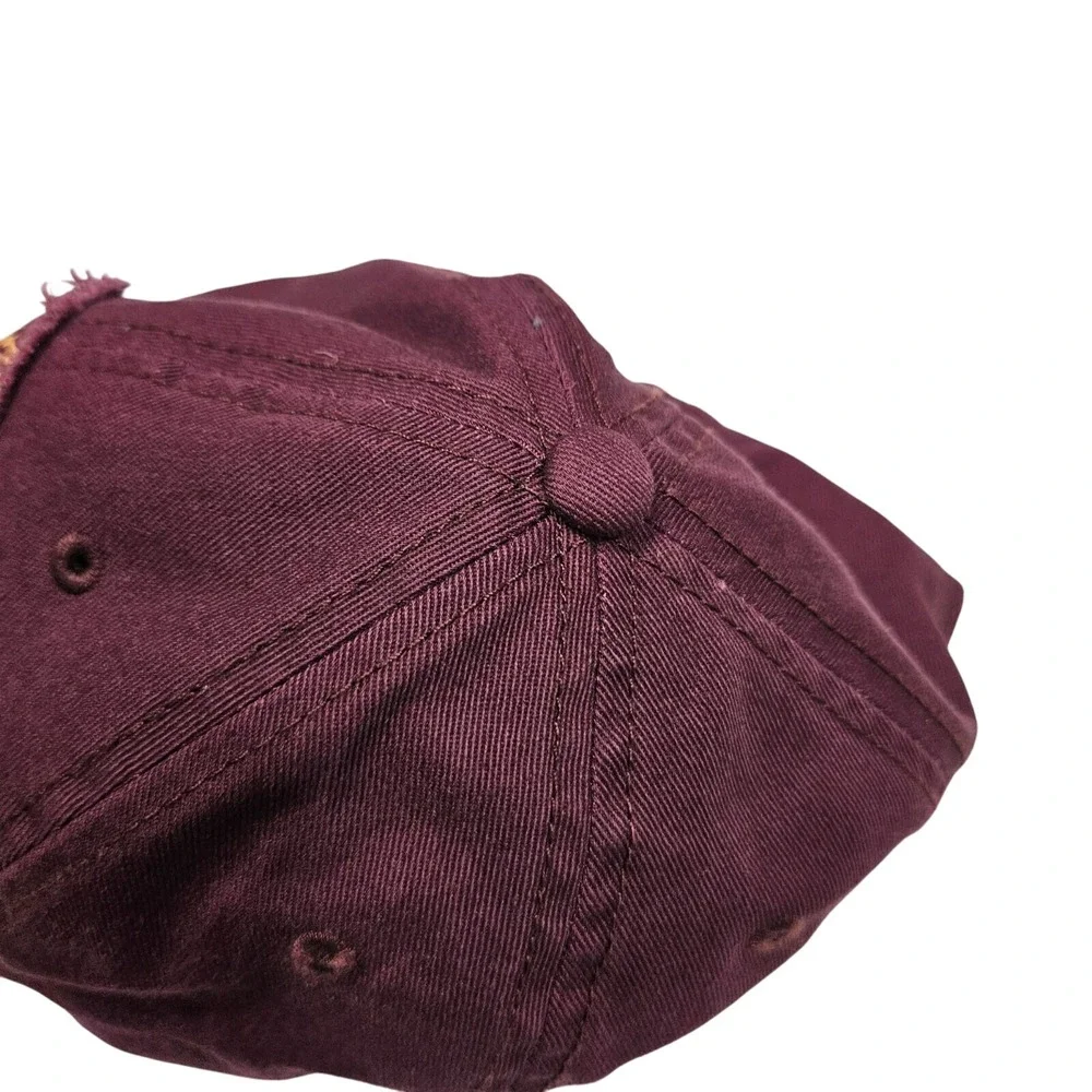 Life Is Good Cotton Baseball Cap With Quote Stop & Smell The Campfire Burgundy A - Picture 11 of 12